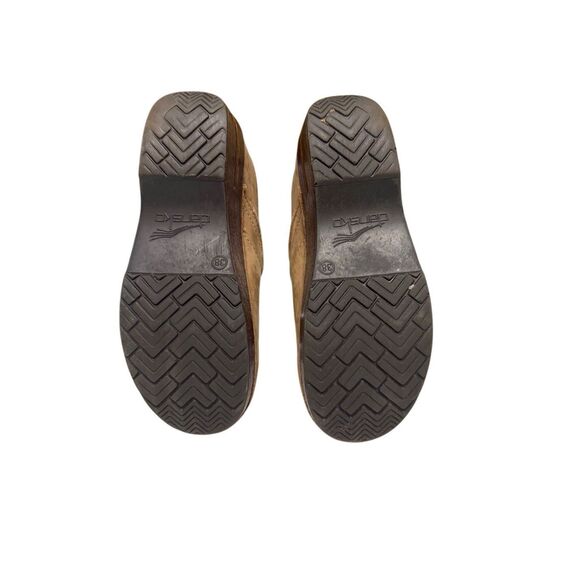 Dansko European Women's Tan Brown Earth-Toned Floral Embroidered Clogs Size 38 - Picture 2 of 14